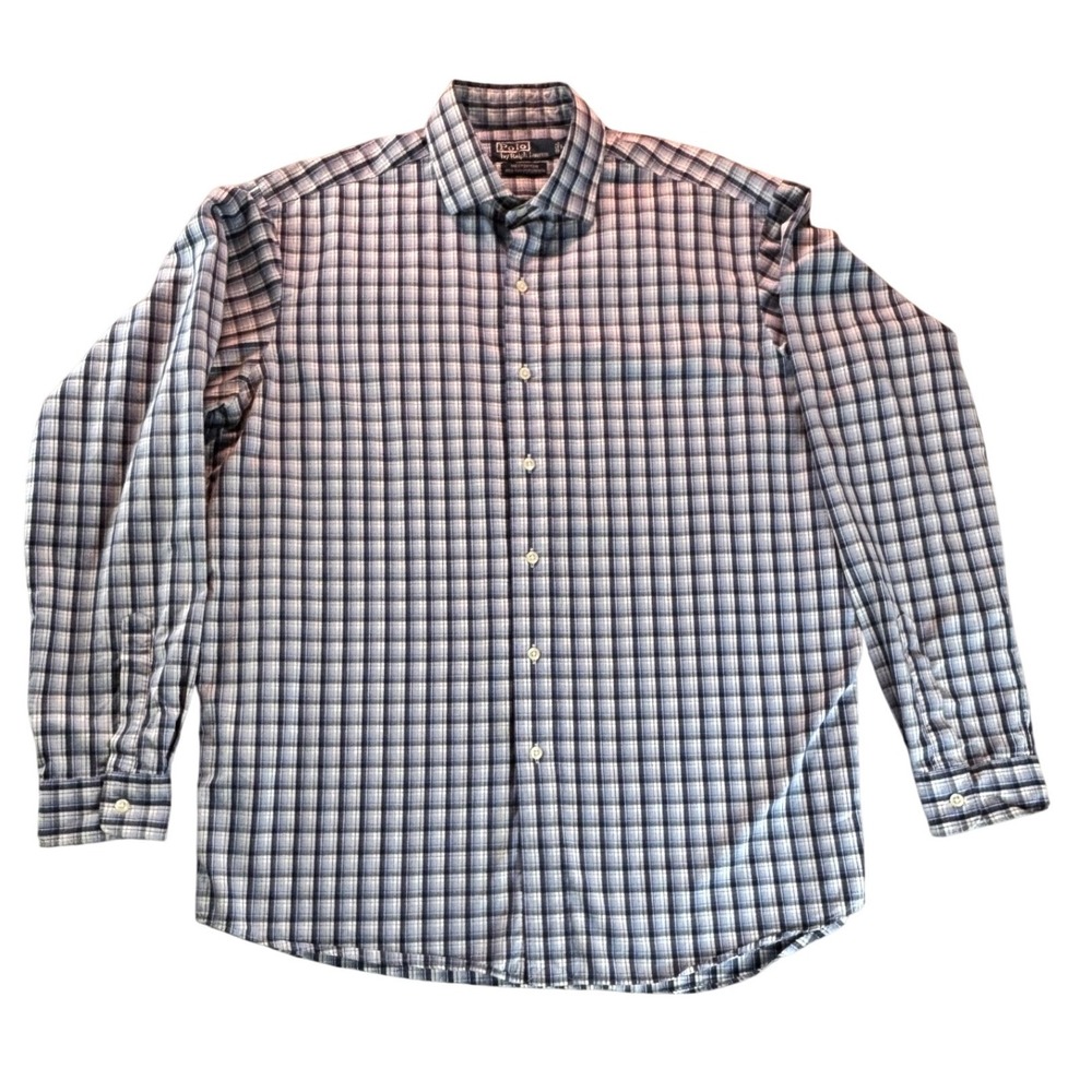 Polo Ralph Lauren Plaid Shirt Mens L Westerton Two Ply Cotton Preppy‎ Classic